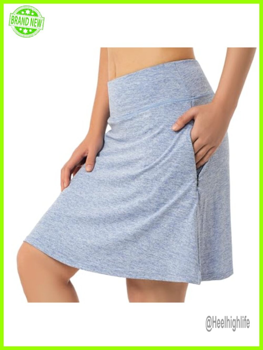 Women's 20" Knee Length Skorts with Zipper Pockets Athletic Golf Tennis Swim